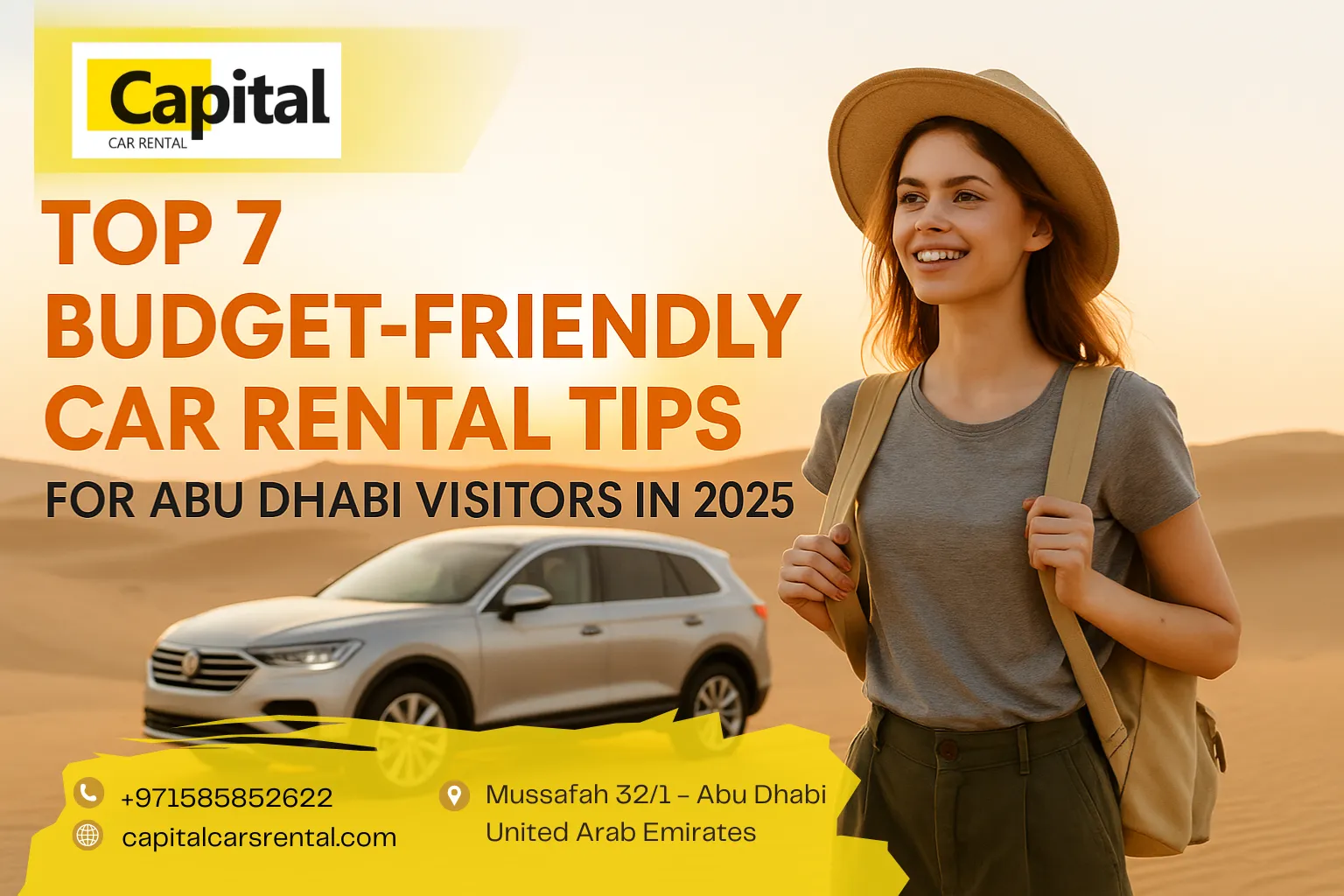 Affordable car rental tips for Abu Dhabi visitors in 2025 – Capital Cars Rental budget guide image